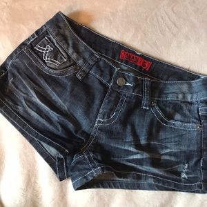Dark wash, denim shorts